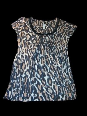 Kische Animal Print Blouse Size Large